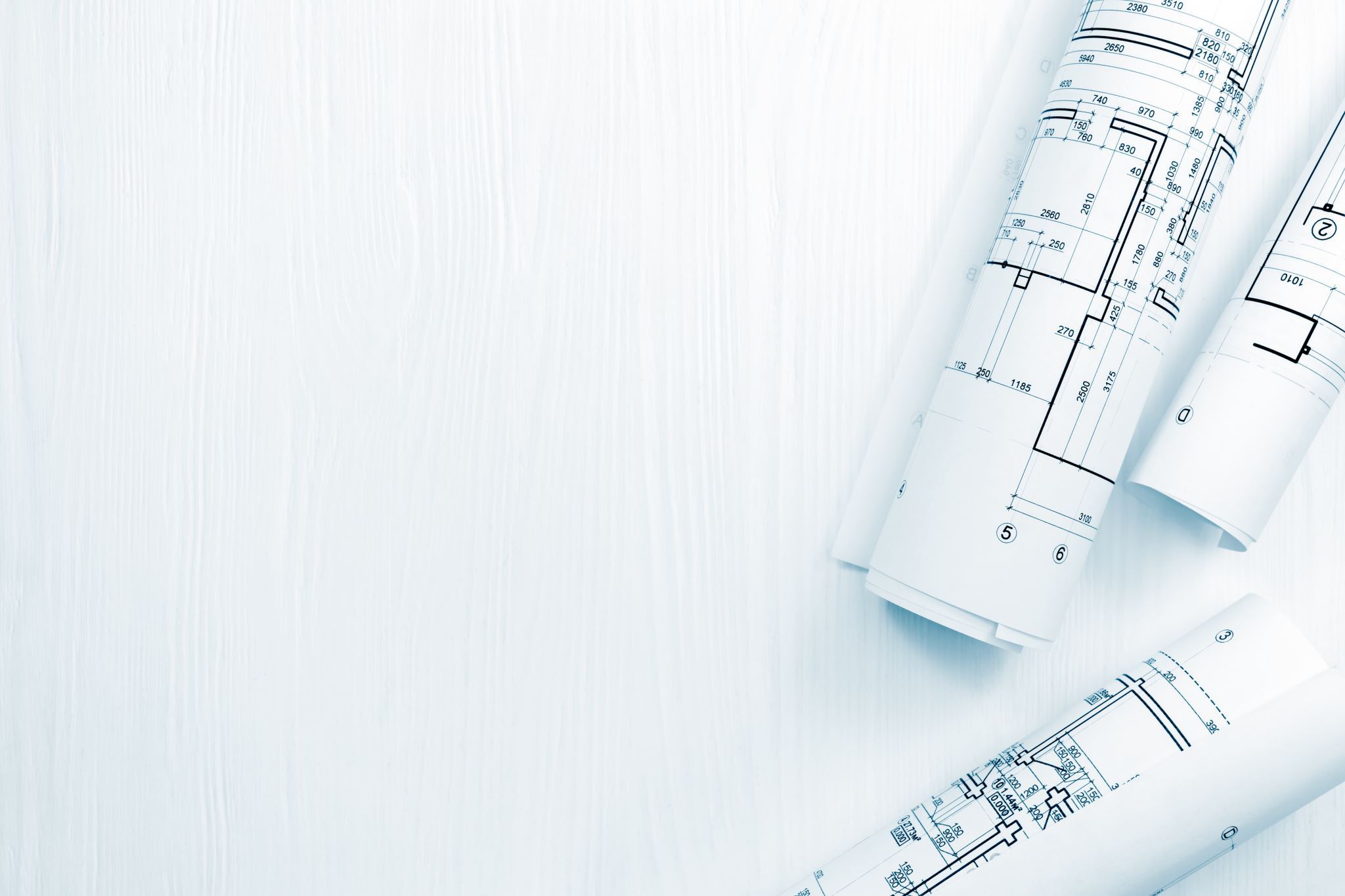 Blueprints on a table